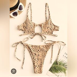 NEW: Zaful Dalmatian Print Tie Cutout Bikini Size 6